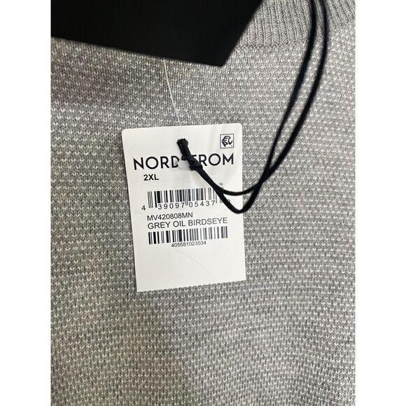 New Nordstrom Sz XXL Sweater Wool Blend Nylon Rayon Crewneck 2XL Gray Mens - Picture 5 of 8